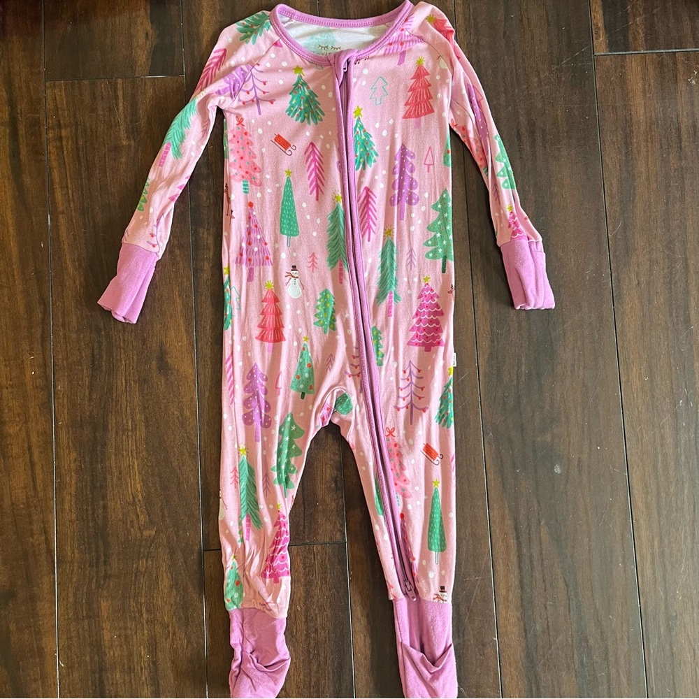 Little Sleepies pink merry and bright zippy